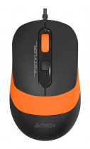 Мышь A4TECH проводная, оптическая, 1600 dpi, USB, Fstyler, оранжевый, чёрный (FM10 ORANGE)