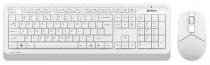 Клавиатура + мышь A4TECH беспроводные, радиоканал, 1200 dpi, цифровой блок, USB, Fstyler FG1012, белый (FG1012 WHITE)