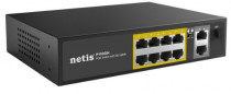 Коммутатор NETIS неуправляемый, 10 портов, настольный, поддержка PoE (P110GH)