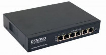Коммутатор OSNOVO неуправляемый, 6 портов, настольный, поддержка PoE (SW-20600(80W))