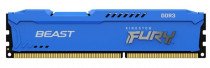 Память KINGSTON 4 Гб, DDR-3, 12800 Мб/с, CL10, 1.5 В, радиатор, 1600MHz, Fury Beast Blue (KF316C10B/4)