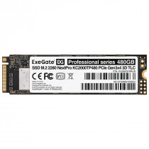 SSD накопитель EXEGATE 480 Гб, внутренний SSD, M.2, 2280, PCI-E x4, чтение: 1600 МБ/сек, запись: 1200 МБ/сек, TLC, NextPro KC2000TP480 (EX282319RUS)