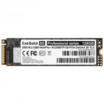 SSD накопитель EXEGATE 128 Гб, внутренний SSD, M.2, 2280, PCI-E x4, чтение: 1200 Мб/сек, запись: 600 Мб/сек, TLC, NextPro+ KC2000TP128 (EX282320RUS)