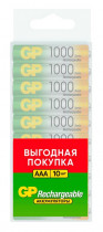 Аккумулятор GP 100AAAHC AAA NiMH 1000mAh (10шт) (100AAAHC-CRB10)