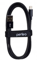 Кабель PERFEO USB - 8 PIN (Lightning), черный, длина 1 м. (I4303)