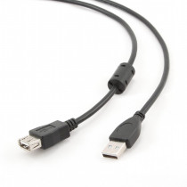 Удлинитель GEMBIRD PRO USB 2.0 4.5м AM/AF позол.конт., фер.кол., пакет (CCF-USB2-AMAF-15)