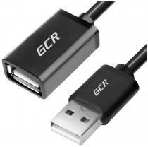 Удлинитель GREENCONNECT 1.5m USB 2.0, AM/AF, черный, 28/28 AWG, экран, армированный, морозостойкий, (GCR-UEC6M-BB2S-1.5m)