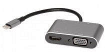 Адаптер AOPEN CABLE /Qust USB Type-Cm--VGA, HDMI 4k*30Hz, USB3.0, PD, Audio, iOpen (/Qust) (ACU4511)