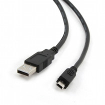 Кабель BION интерфейсный USB 2.0 AM/miniBM, позолоченные контакты, ферритовые кольца, 1.8м, черный (BXP-CCP-USB2-AM5P-018)