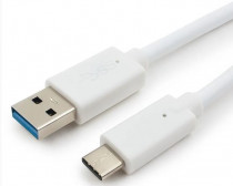 Кабель BION USB 3.0 AM to Type-C cable (AM/CM), 1 m, white. 5 Гбит/с . 3A (36W) (BXP-CCP-USB3-AMCM-1M-W)