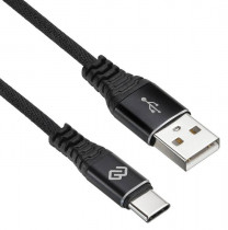 Кабель DIGMA USB (m)-USB Type-C (m) 1.2м черный (TYPE-C-1.2M-BRAIDED-BLK)