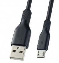 Кабель PERFEO USB2.0 A вилка - Micro USB вилка, силикон, черный, длина 1 м. (U4807)