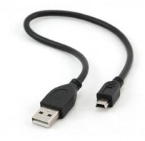 Кабель GEMBIRD USB 2.0 PRO для соед. 0,3м AM/miniBM позол.конт., черный (CCP-USB2-AM5P-1)