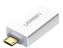 Переходник UGREEN адаптер US195 (30529) Micro USB to USB 2.0 OTG Adapter. Цвет: белый US195 (30529) Micro USB to USB 2.0 OTG Adapter - White (30529_)
