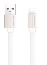 Кабель MORE CHOICE USB 2.1A для Lightning 8-pin плоский K20i нейлон 1м (White) (K20IW)