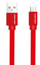 Кабель MORE CHOICE USB 2.1A для micro плоский USB K20m нейлон 1м (Red) (K20MR)