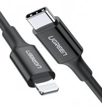 Кабель UGREEN US171 (60751) USB-C to Lightning Cable M/M Nickel Plating ABS Shell. Длина 1 м. Цвет: черный US171 (60751) USB-C to Lightning Cable M/M Nickel Plating ABS Shell 1m. - Black (60751_)