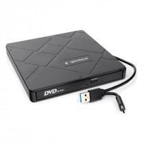 Внешний привод GEMBIRD DVD USB 3.0 со встроенным кардридером и хабом пластик, черный (DVD-USB-04)