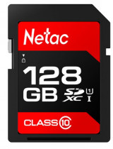 Карта памяти NETAC P600 128GB SDXC U1/C10 up to 80MB/s, retail pack (NT02P600STN-128G-R)