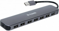 USB хаб D-LINK USB 2.0 DUB-H7 7порт. черный (DUB-H7/E1A)