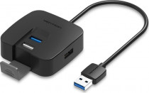 USB хаб VENTION OTG USB 2.0/ USB 3.0 на 4 порта Черный - 0.5м. (CHABD)