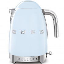 Чайник электрический SMEG 1.7л. 2400Вт, скрытый нагревательный элемент, нержавеющая сталь, пастельный голубой, с регулируемой температурой (KLF04PBEU)