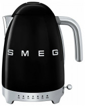 Чайник электрический SMEG 1.7л. 2400Вт, металл, черный, с регулируемой температурой (KLF04BLEU)