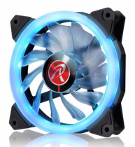 Вентилятор для корпуса RAIJINTEK IRIS 12 BLUE (Singel LED fan, 1pcs/pack), 12025 LED PWM fan, O-type LED brings visible color & brightness, Anti-vibration rubber pads in all four corners, Optimized fan blade design / 15pcs LED / Mesh cable, blue (0R400041)