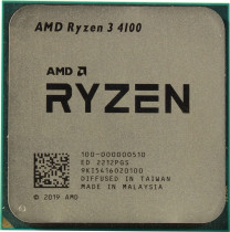 Процессор AMD Socket AM4, Ryzen 3 4100, 4-ядерный, 3800 МГц, Turbo: 4000 МГц, Renoir, Кэш L2 - 2 Мб, L3 - 4 Мб, 7 нм, 65 Вт, OEM (100-000000510)