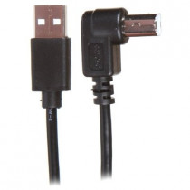 Кабель GREENCONNECT GCR 0.5m USB 2.0, AM/BM угловой левый, черный, 28/28 AWG (GCR-52930)