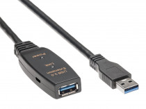 Удлинитель AOPEN CABLE Кабель-адаптер USB3.0-repeater, активный <Am-->Af> 15м Aopen/qust (ACU827A-15M)