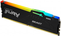 Память KINGSTON 32 Гб, DDR5, 44800 Мб/с, CL40, 1.25 В, XMP профиль, радиатор, подсветка, 5600MHz, Fury Beast RGB (KF556C40BBA-32)