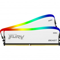 Комплект памяти KINGSTON 32 Гб, 2 модуля DDR4, 28800 Мб/с, CL18, 1.35 В, XMP профиль, радиатор, подсветка, 3600MHz, Fury Beast RGB White, 2x16Gb KIT (KF436C18BWAK2/32)