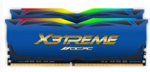Комплект памяти OCPC 32 Гб, 2 модуля DDR4, 28800 Мб/с, CL18-20-20-40, 1.35 В, XMP профиль, радиатор, подсветка, 3600MHz, X3 RGB Blue, 2x16Gb KIT (MMX3A2K32GD436C18BU)