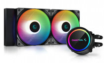 Жидкостная система охлаждения DEEPCOOL для процессора, СВО, Socket 115x/1200, 1356, 1366, 2011, 2011-3, 2066, AM2, AM2+, AM3, AM3+, AM4, FM1, FM2, FM2+, 2x120 мм, 500-1800 об/мин, разноцветная подсветка (GAMMAXX L240 A-RGB)