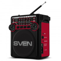 Радиоприемник SVEN портативный, SRP-355 чёрно-красный (SV-017132)