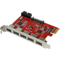 Контроллер ORIENT OEM PCI-Ex, USB 3.0 (USB 3.1 Gen1) 5ext/2int (19-pin) port, VIA VL805+VL813 chipset, разъем доп.питания, oem (VA-3U5219PE)