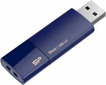 Флеш диск SILICON POWER 64 Гб, USB 3.0, защита паролем, резервное копирование, выдвижной разъем, Blaze B05 Blue (SP064GBUF3B05V1D)