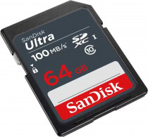 Карта памяти SANDISK 64 Гб, SDXC, Secure Digital XC, Ultra (SDSDUNR-064G-GN3IN)