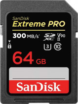 Карта памяти SANDISK 64 Гб, SDXC, Secure Digital XC, чтение: 300 Мб/с, Extreme Pro (SDSDXDK-064G-GN4IN)