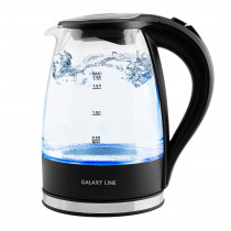 Чайник электрический GALAXY LINE GL 0552 1.7л. 2200Вт черный (корпус: стекло) (ГЛ0552Л)