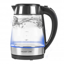 Чайник электрический GALAXY LINE GL 0558 1.7л. 2200Вт нержавеющая сталь/черный (корпус: стекло) (ГЛ0558Л)