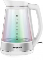 Чайник электрический HYUNDAI 1.9л. 3000Вт белый/прозрачный (корпус: стекло) (HYK-G3037)