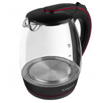 Чайник электрический SCARLETT 1.8л. 2200Вт черный/красный (корпус: стекло) (SC-EK27G71)