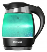 Чайник электрический STARWIND 1.8л. 2200Вт бирюзовый/черный (корпус: стекло) (SKG2219)