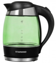 Чайник электрический STARWIND 1.8л. 2200Вт зеленый/черный (корпус: стекло) (SKG2213)