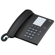 Телефон GIGASET проводной, память на 14 номеров, однокнопочный набор 14 номеров, повторный набор номера, тональный набор, кнопка выключения микрофона, регулятор громкости звонка, DA100 Anthracite (S30054-S6526-S301)