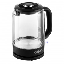 Чайник электрический KITFORT 1.5л. 2200Вт черный (корпус: пластик/стекло) (КТ-6156)
