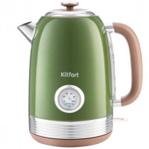 Чайник электрический KITFORT 1.7л. 2200Вт зеленый (корпус: нержавеющая сталь) (КТ-6110)