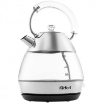 Чайник электрический KITFORT 1.7л. 2200Вт серебристый (корпус: стекло) (КТ-678)
